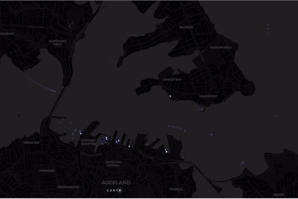 A visualisation of vessel movements in Auckland Harbour