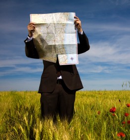 Man reading a map